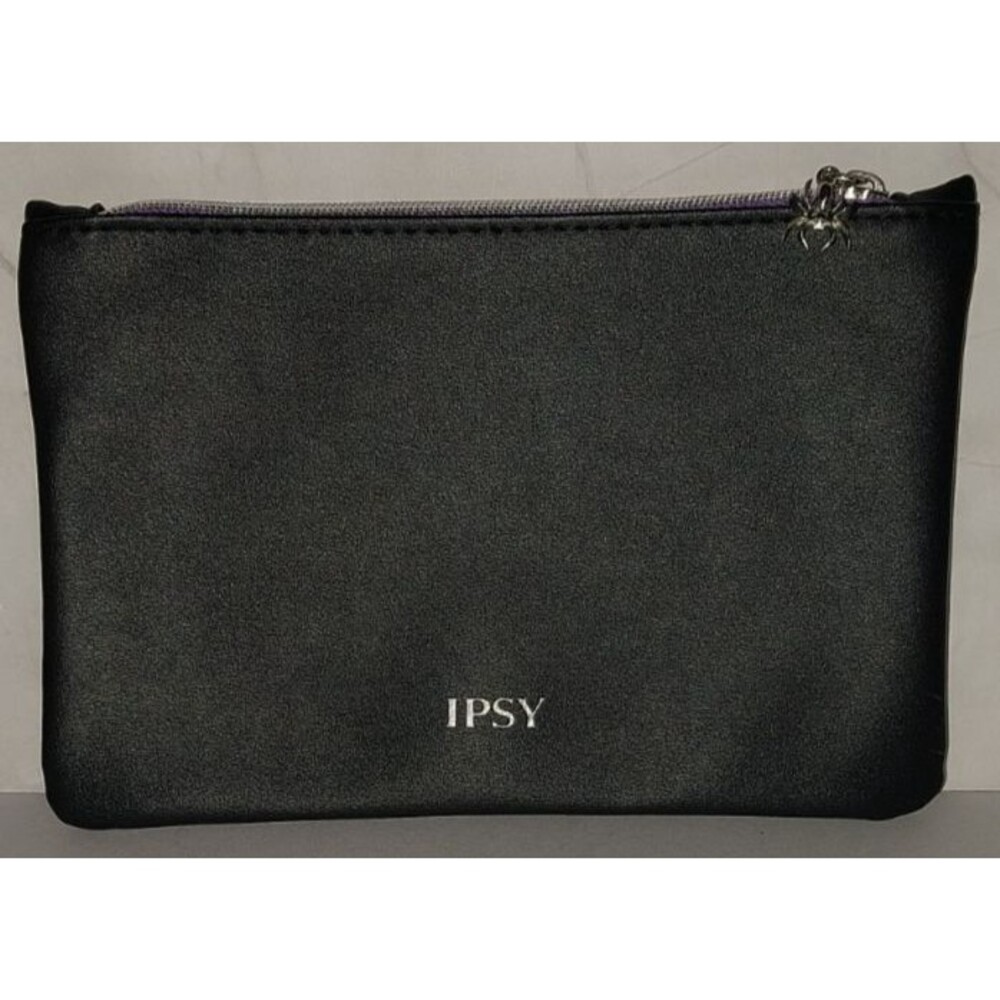 IPSY Wicked Web Spider charm Black bag October 2022 Halloween Purple  Zipper
